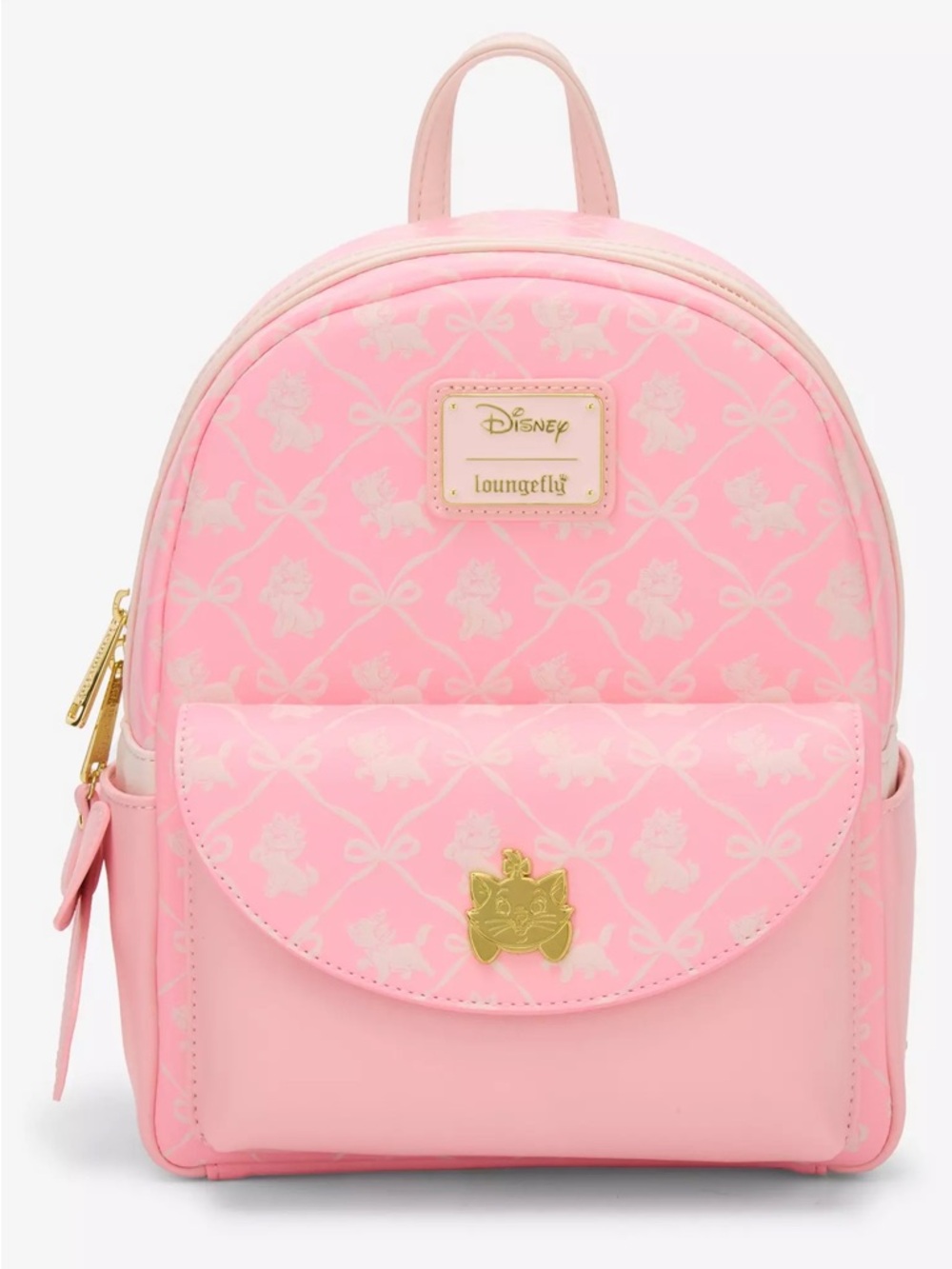 Loungefly Pink and Cream Marie Toile Mini Backpack
